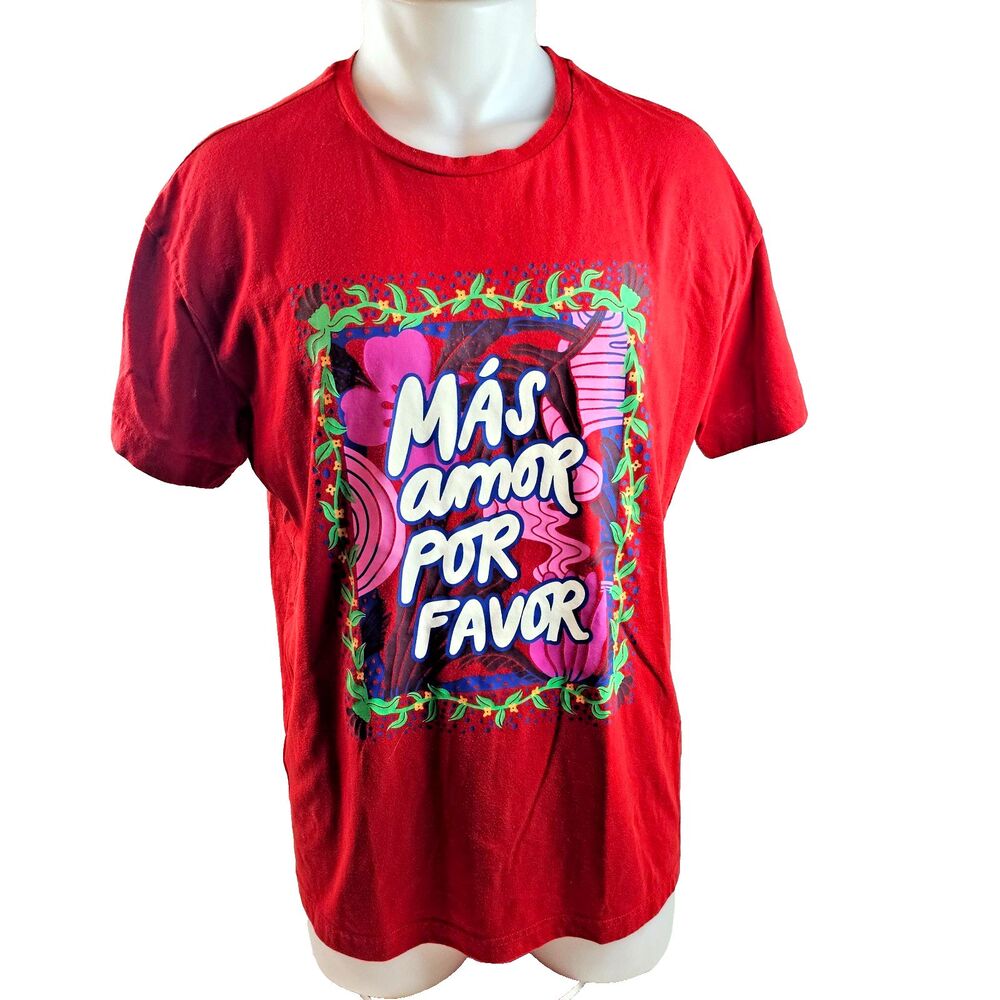 Latino Heritage Month Target Men Medium Red Graphic T Shirt Floral Employee